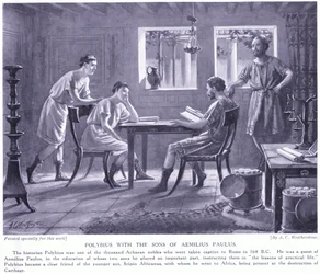 Polybius mit den Söhnen von Aemilius Paulus